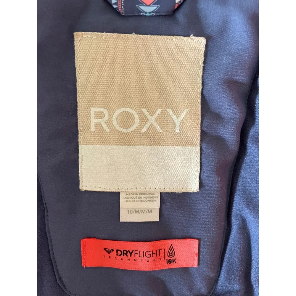 Roxy Kids Ski Snowboard Jacket Girls Size‎ 10/M/M Geometric Print DryFlight 10K